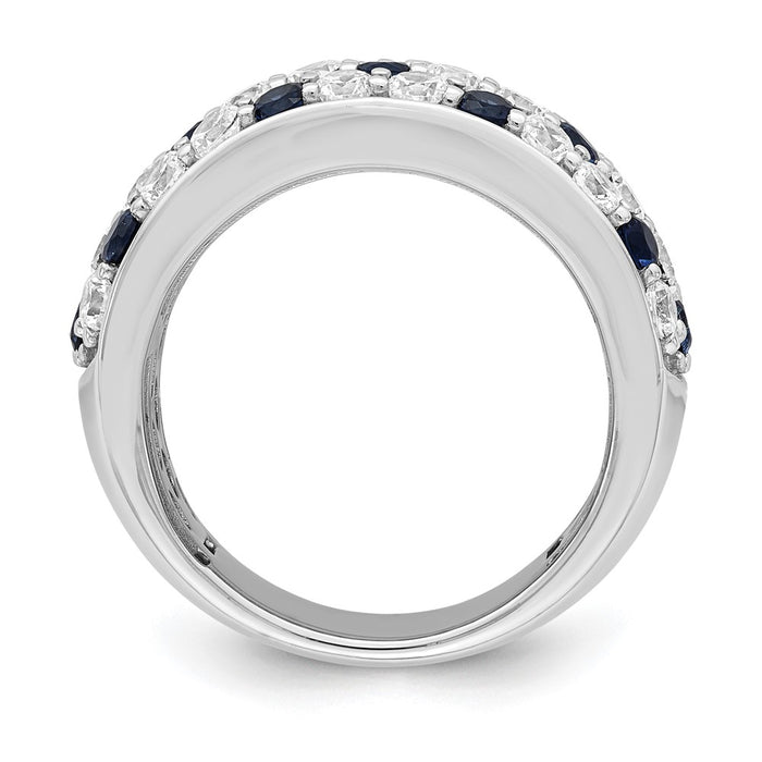 Exclusive 14K White Gold Ring with 1.5 Carat Lab-Grown Diamond & Blue Sapphire - Affordable Luxury!-2