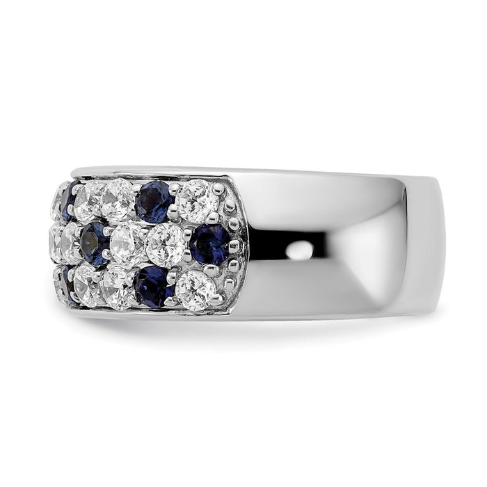Exclusive 14K White Gold Ring with 1.5 Carat Lab-Grown Diamond & Blue Sapphire - Affordable Luxury!-3
