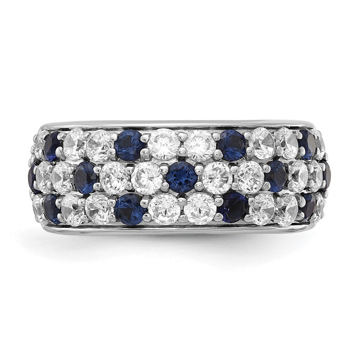 Exclusive 14K White Gold Ring with 1.5 Carat Lab-Grown Diamond & Blue Sapphire - Affordable Luxury!-4