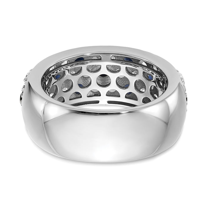 Exclusive 14K White Gold Ring with 1.5 Carat Lab-Grown Diamond & Blue Sapphire - Affordable Luxury!-5