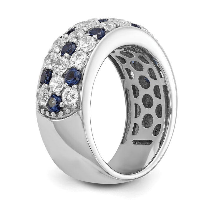 Exclusive 14K White Gold Ring with 1.5 Carat Lab-Grown Diamond & Blue Sapphire - Affordable Luxury!-6