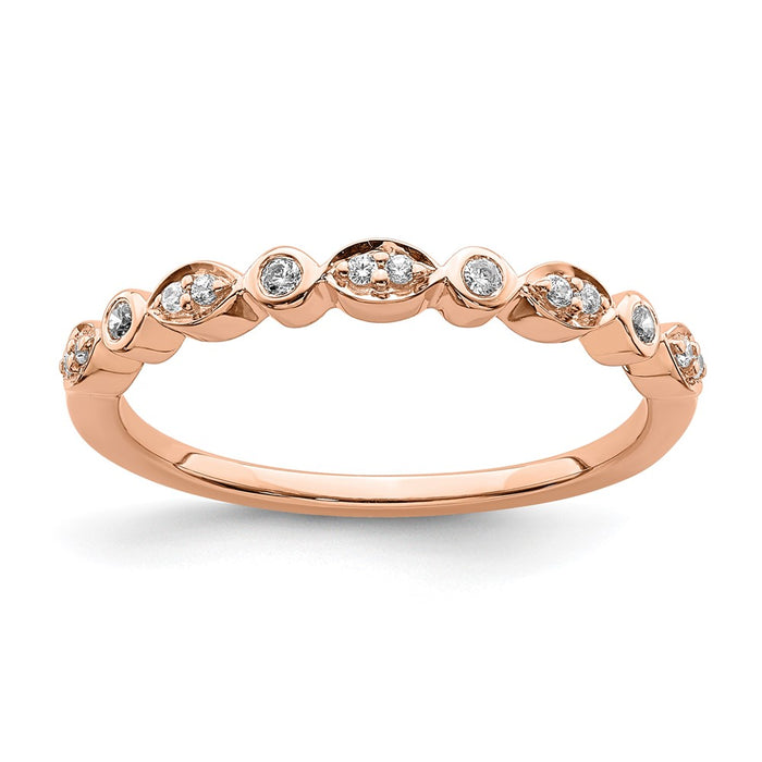 Buy Stylish 14K Rose Gold Diamond Wedding Band Set - 1/5 Carat, 2 Rings-7