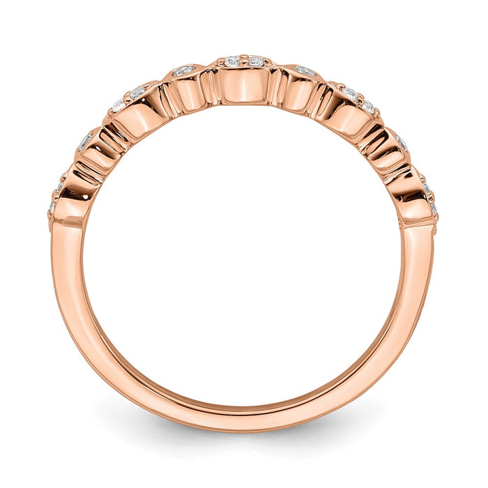 Buy Stylish 14K Rose Gold Diamond Wedding Band Set - 1/5 Carat, 2 Rings-2
