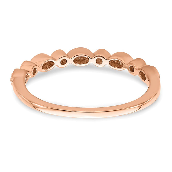 Buy Stylish 14K Rose Gold Diamond Wedding Band Set - 1/5 Carat, 2 Rings-5