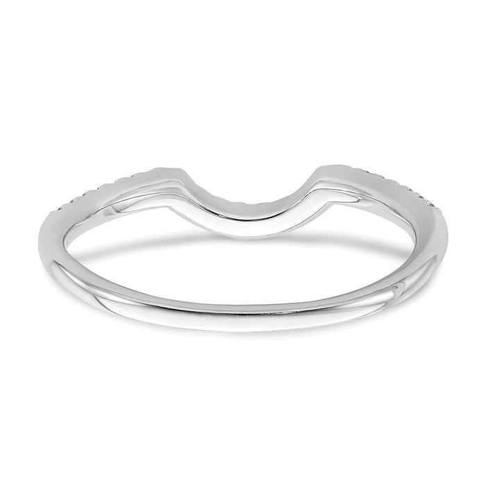 Designer 14K White Gold Contoured Wedding Band with 1/8 Carat Diamonds - Stylish Value-5