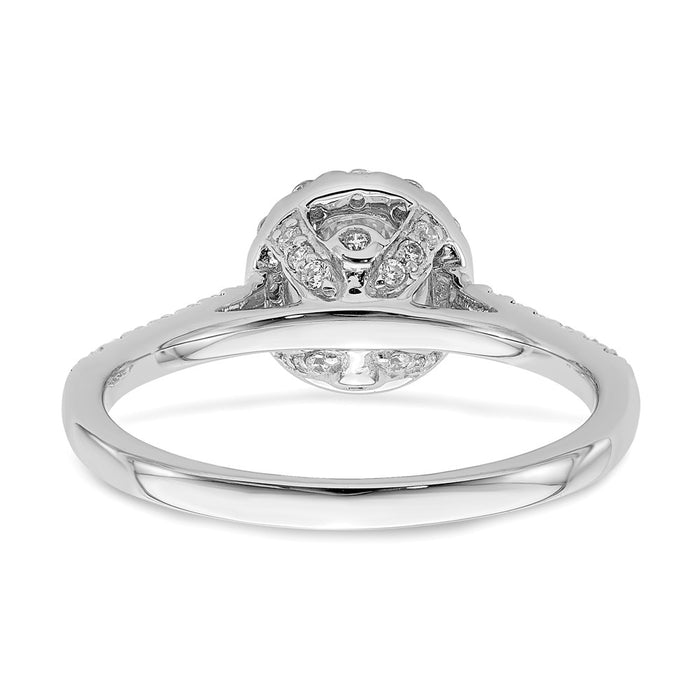 Buy Exclusive 14K White Gold Halo Engagement Ring - 1/2 Carat Center, Stylish Accents-5