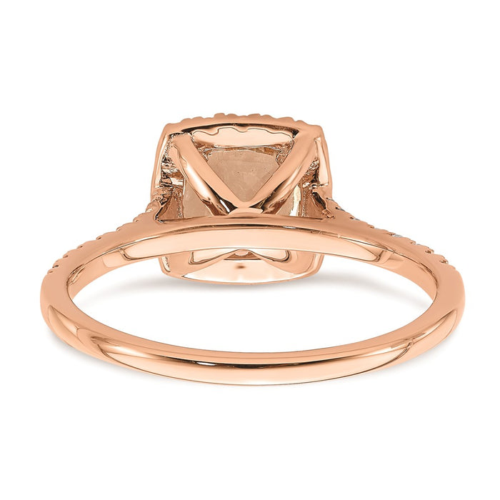High-Quality Blooming Bridal 14K Rose Gold Halo Ring | 6mm Morganite, Stylish Value-5