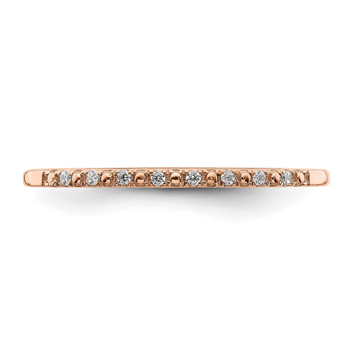 Exclusive Blooming Bridal 14K Rose Gold Diamond Wedding Band - 1/20 Carat Value-4