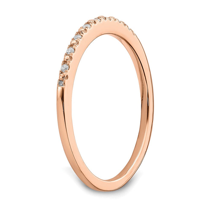 Exclusive Blooming Bridal 14K Rose Gold Diamond Wedding Band - 1/20 Carat Value-6