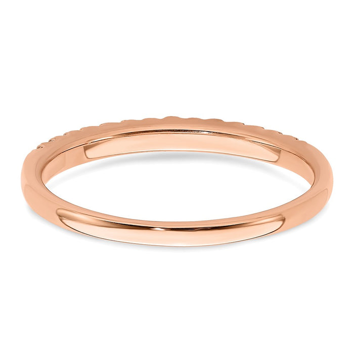 Buy Stylish 14K Rose Gold Wedding Band - 1/8 Carat Full Diamonds, Luxury Value!-5