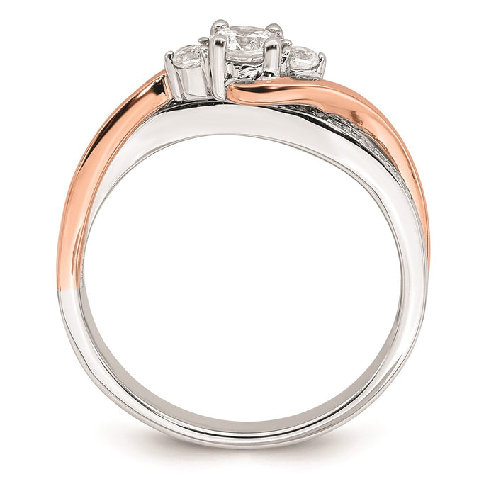 Buy Exclusive 10K White & Rose Gold Semi-Mount Ring | 1/4 Carat Center, Stylish Accents-2