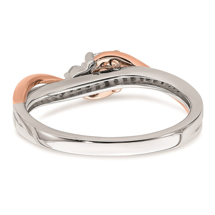 Buy Exclusive 10K White & Rose Gold Semi-Mount Ring | 1/4 Carat Center, Stylish Accents-5