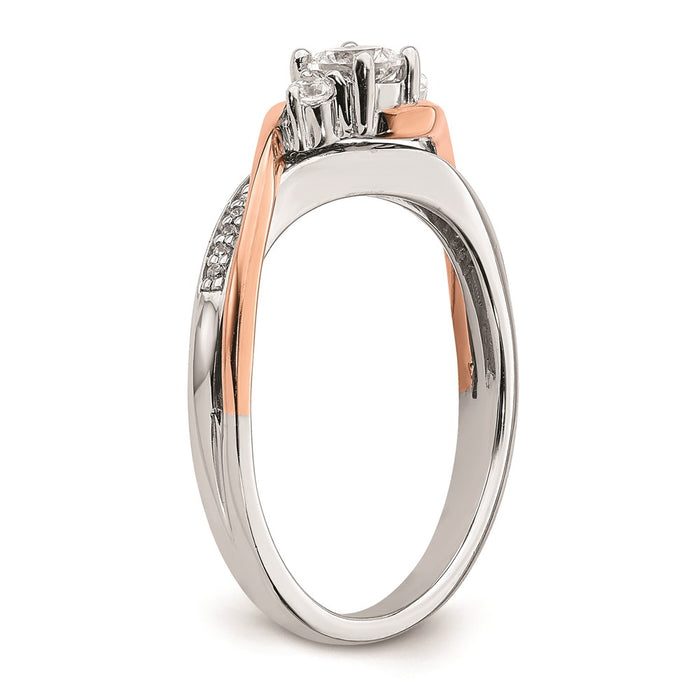 Buy Exclusive 10K White & Rose Gold Semi-Mount Ring | 1/4 Carat Center, Stylish Accents-6