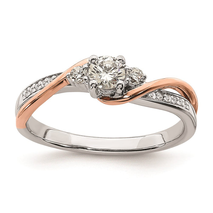 Buy Exclusive 10K White & Rose Gold Semi-Mount Ring | 1/4 Carat Center, Stylish Accents-1