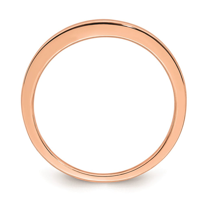 High-Quality 10K Rose Gold Curved Wedding Band - Stylish & Affordable Design-2
