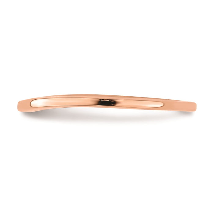High-Quality 10K Rose Gold Curved Wedding Band - Stylish & Affordable Design-3