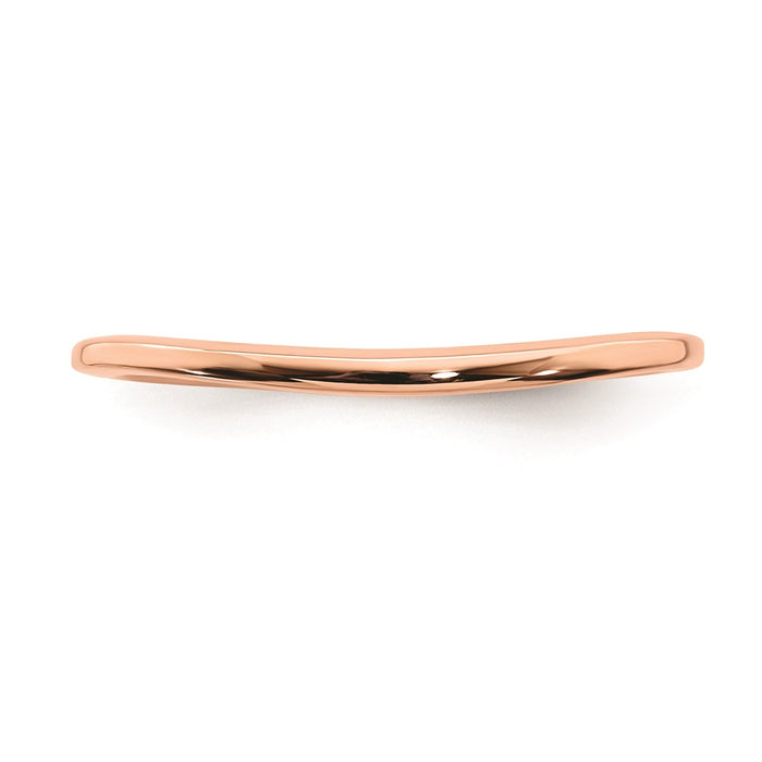 High-Quality 10K Rose Gold Curved Wedding Band - Stylish & Affordable Design-4