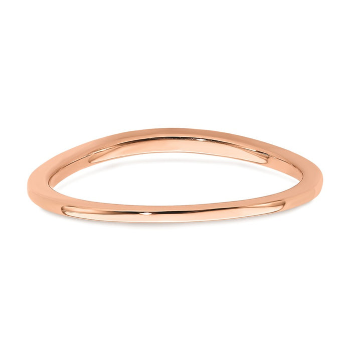 High-Quality 10K Rose Gold Curved Wedding Band - Stylish & Affordable Design-5