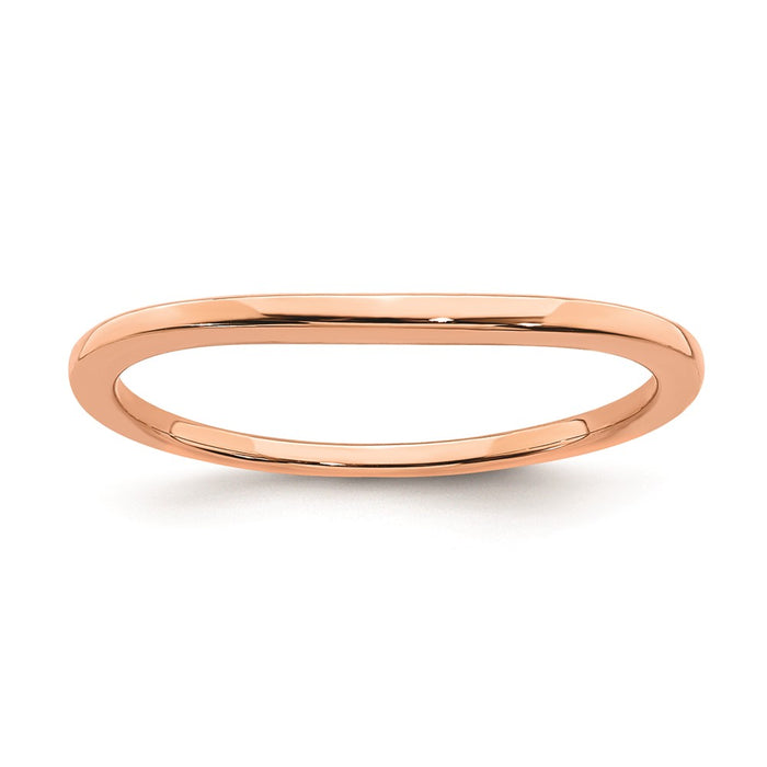 High-Quality 10K Rose Gold Curved Wedding Band - Stylish & Affordable Design-1