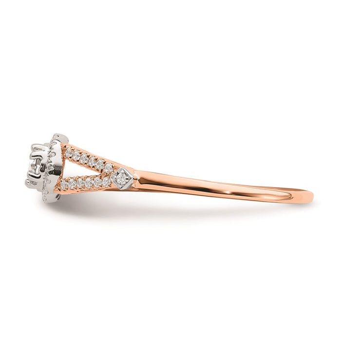 High-quality 10K Rose Gold Halo Engagement Ring | 1/3 Carat Diamond, Stylish Value-3