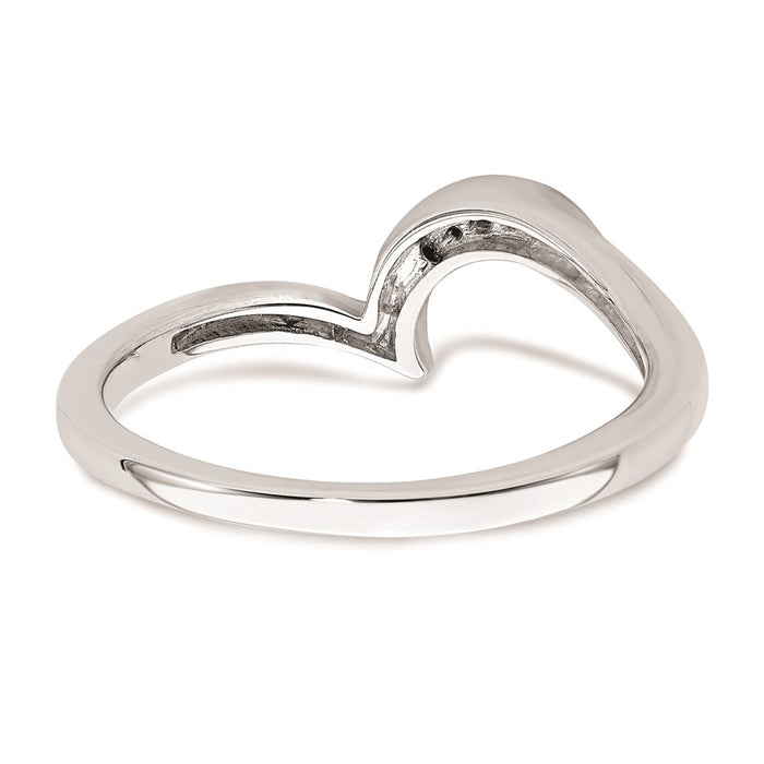 Buy Stylish 10K White Gold Wedding Band with 0.02 Carat Diamond Accent-5