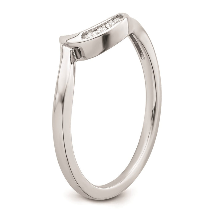 Buy Stylish 10K White Gold Wedding Band with 0.02 Carat Diamond Accent-6