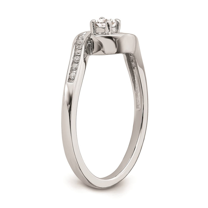 Buy Exclusive 10K White Gold Bypass Engagement Ring with 1/5 Carat Diamond Accent-6