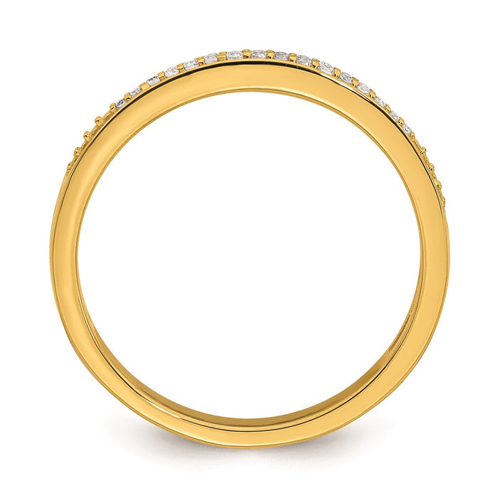 Buy Stylish 10K Yellow Gold Diamond Wedding Band, 1/15 Carat, Affordable Price-2