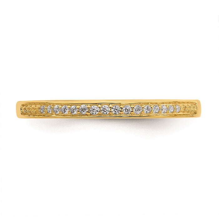 Buy Stylish 10K Yellow Gold Diamond Wedding Band, 1/15 Carat, Affordable Price-4