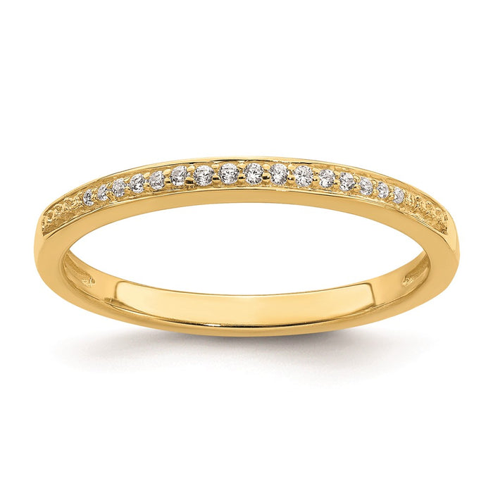 Buy Stylish 10K Yellow Gold Diamond Wedding Band, 1/15 Carat, Affordable Price-1