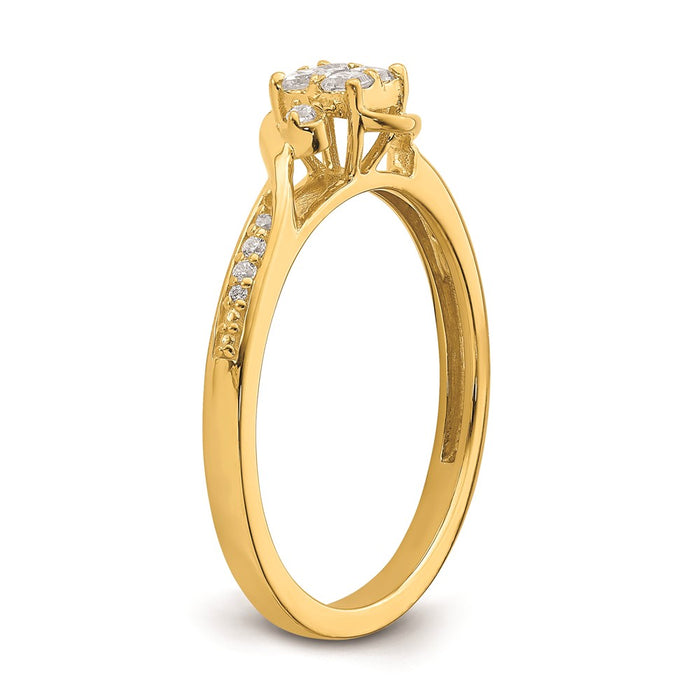 Buy Stylish 10K Yellow Gold Bypass Diamond Engagement Ring, 1/5 Carat Value!-6