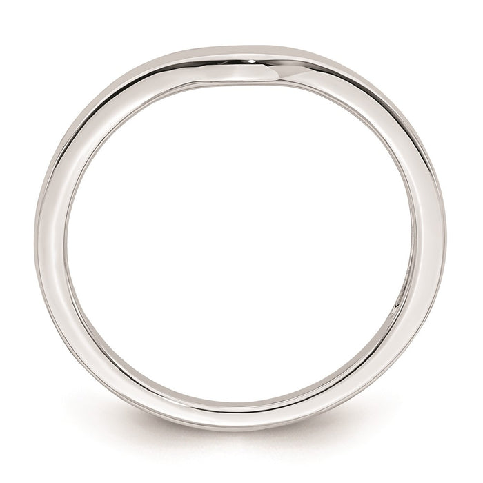 Buy Stylish 10K White Gold Curved Wedding Band - Affordable Elegance!-2