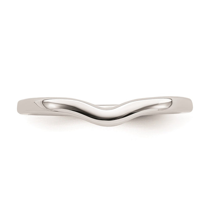 Buy Stylish 10K White Gold Curved Wedding Band - Affordable Elegance!-4