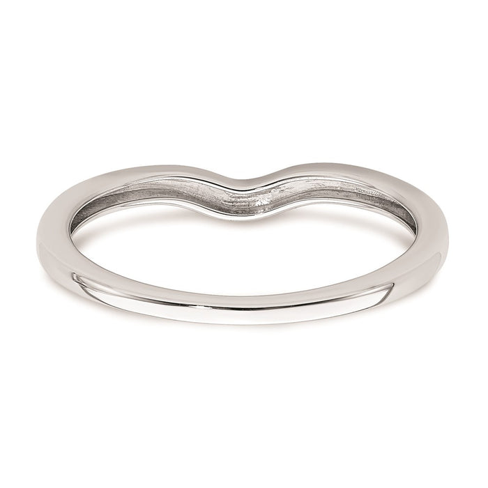 Buy Stylish 10K White Gold Curved Wedding Band - Affordable Elegance!-5