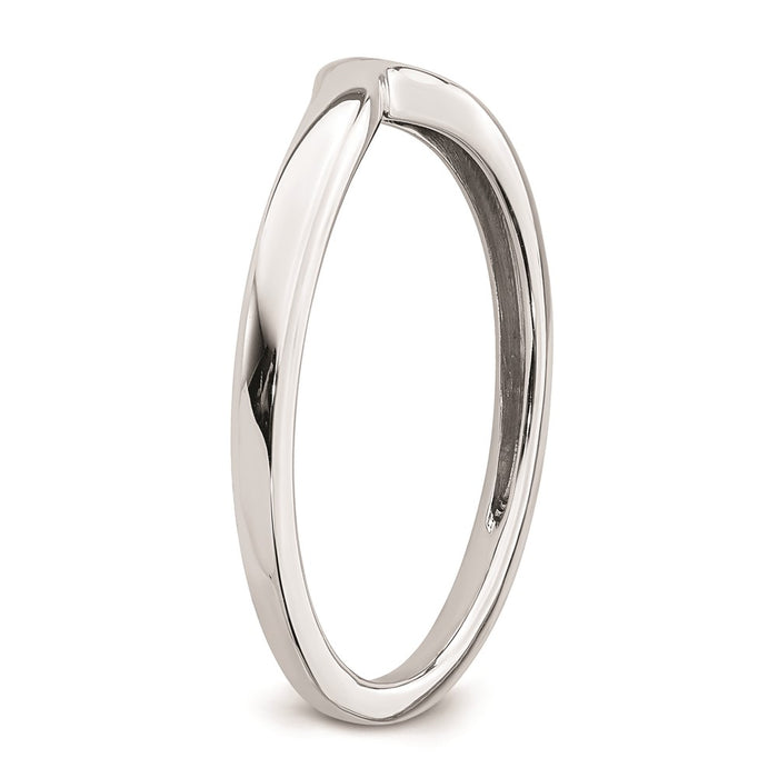 Buy Stylish 10K White Gold Curved Wedding Band - Affordable Elegance!-6