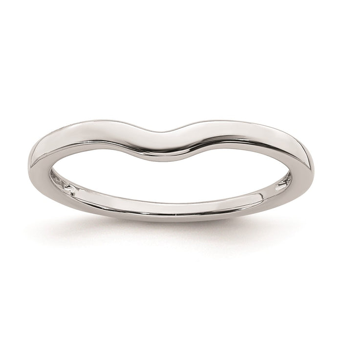 Buy Stylish 10K White Gold Curved Wedding Band - Affordable Elegance!-1