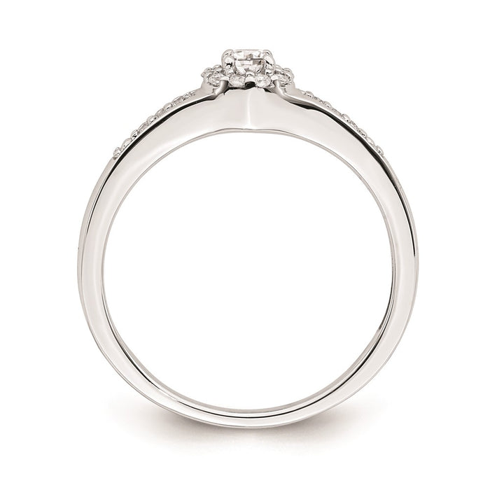 Buy Exclusive 10K White Gold Halo Cluster Engagement Ring | 1/5 Carat Diamond-2