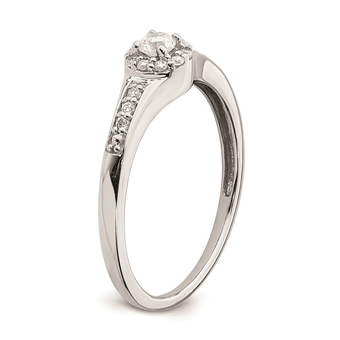 Buy Exclusive 10K White Gold Halo Cluster Engagement Ring | 1/5 Carat Diamond-5