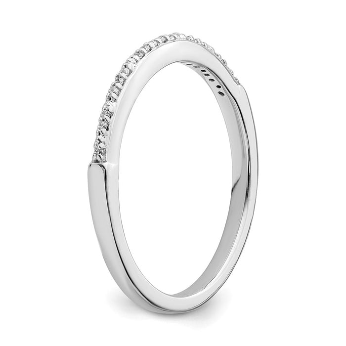Buy 10K White Gold Diamond Wedding Band, 1/20 Carat, Stylish & Affordable-6