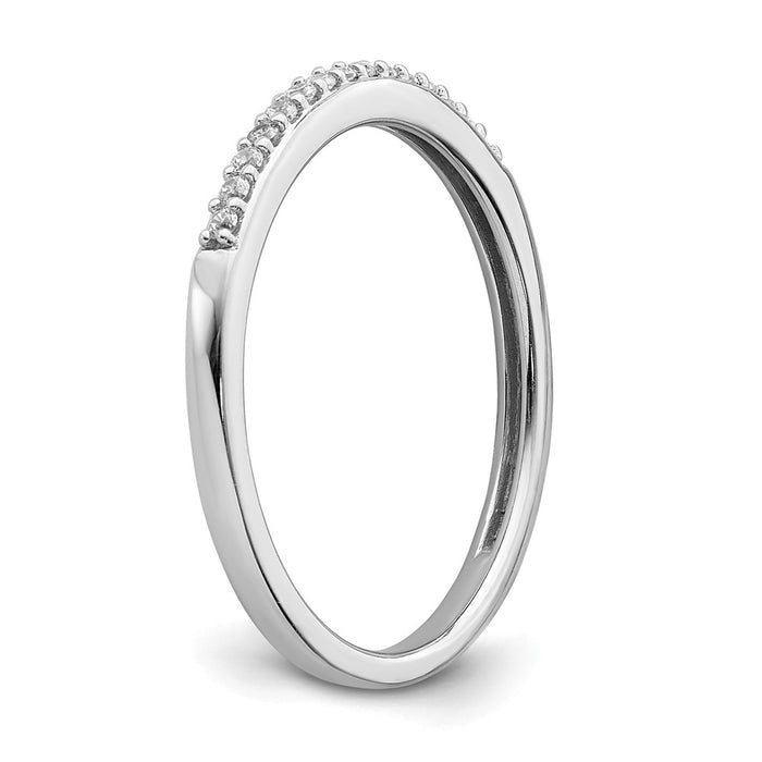 Exclusive 10K White Gold Diamond Wedding Band - 1/10 Carat, Stylish Value-6