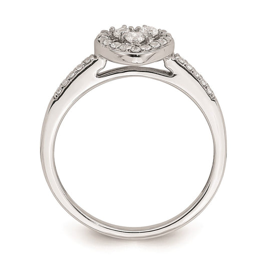 Buy Stylish 10K White Gold Heart Halo Engagement Ring with 1/4 Carat Diamond