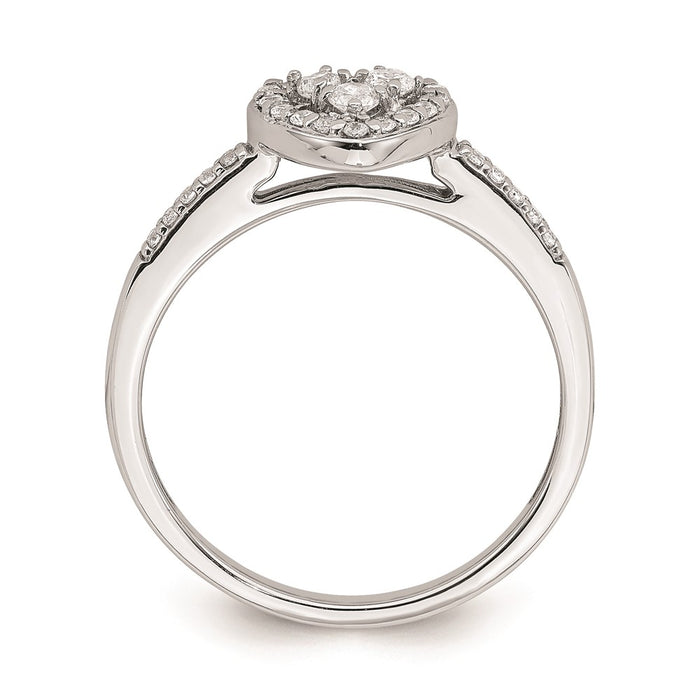 Buy Stylish 10K White Gold Heart Halo Engagement Ring with 1/4 Carat Diamond-2