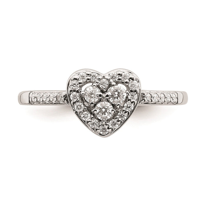 Buy Stylish 10K White Gold Heart Halo Engagement Ring with 1/4 Carat Diamond-4