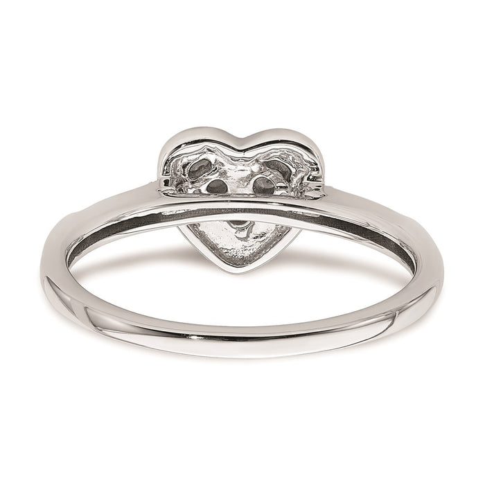 Buy Stylish 10K White Gold Heart Halo Engagement Ring with 1/4 Carat Diamond-5