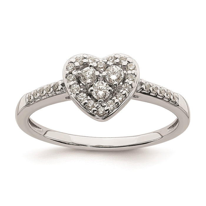 Buy Stylish 10K White Gold Heart Halo Engagement Ring with 1/4 Carat Diamond-1