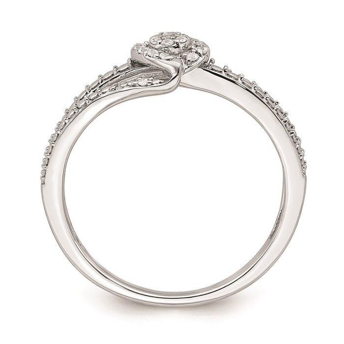 Buy Exclusive 10K White Gold Halo Cluster Engagement Ring, 1/10 Carat Diamond, Stylish Design-2