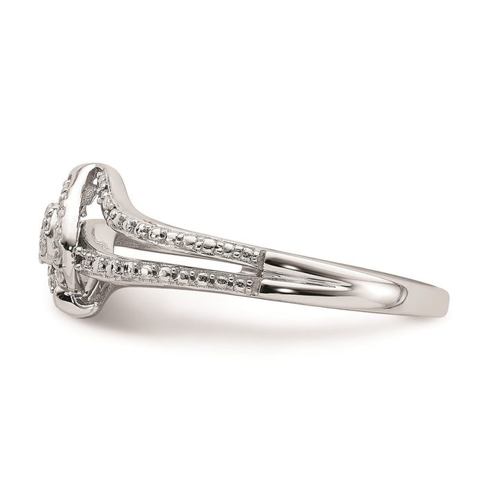 Buy Exclusive 10K White Gold Halo Cluster Engagement Ring, 1/10 Carat Diamond, Stylish Design-3