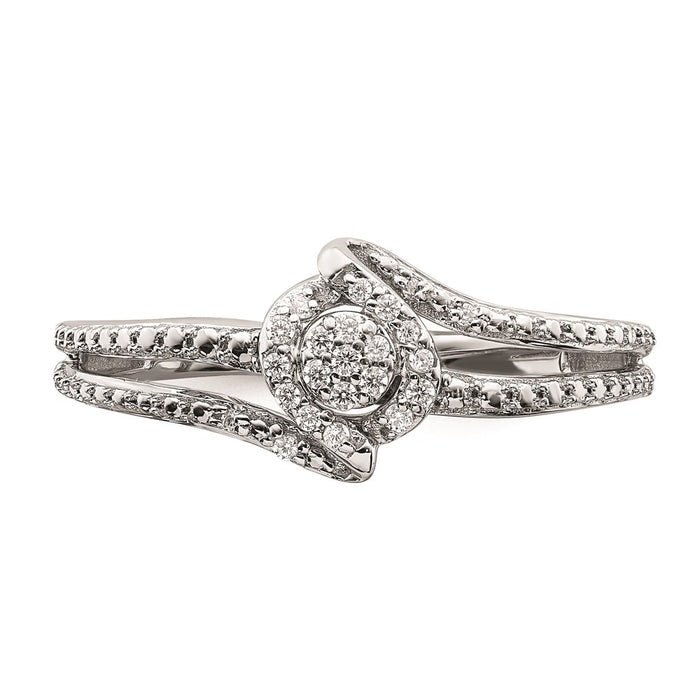 Buy Exclusive 10K White Gold Halo Cluster Engagement Ring, 1/10 Carat Diamond, Stylish Design-4