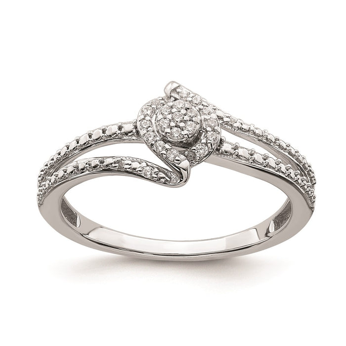 Buy Exclusive 10K White Gold Halo Cluster Engagement Ring, 1/10 Carat Diamond, Stylish Design-1