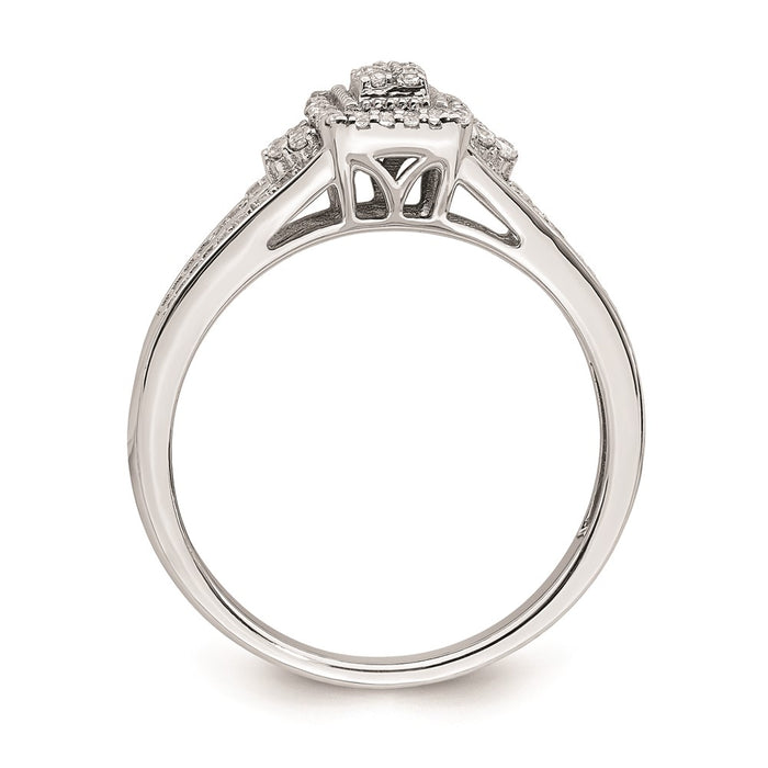 Exclusive 10K White Gold Halo Engagement Ring with 1/5 Carat Diamonds-2